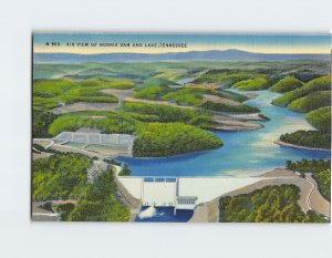 Postcard Air View Of Norris Dam And Lake, Tennessee