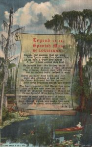 Vintage Postcard 1944 Legend of the Spanish Moss by PMI Poem Poet Louisiana LA