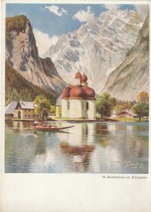 BARTHOLOMA AM KONIGSSEE, Bavaria, Germany - Vintage Art POSTCARD