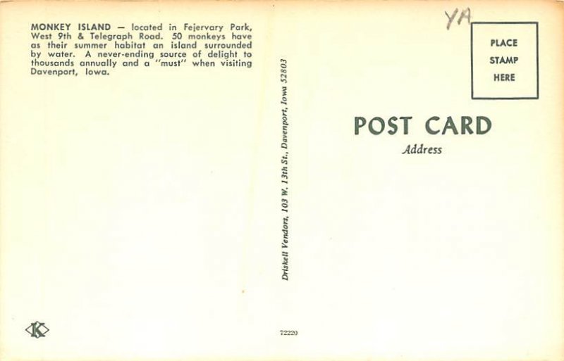 Fejervary Park Davenport, Iowa Postcard