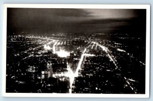 New York NY Postcard RPPC Photo South View From Empire State Bldg. At Night