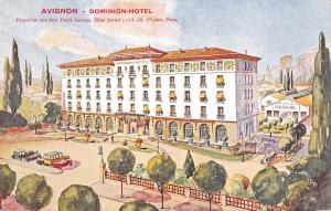 Avignon France aerial view over Dominion Hotel area antique pc (Y9386) 