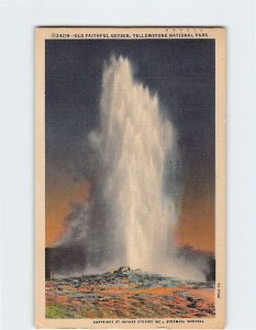 Postcard Old Faithful Geyser Yellowstone National Park Wyoming USA