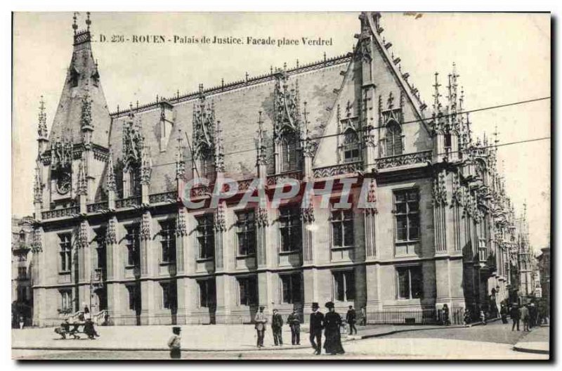 Old Postcard Rouen Courthouse fa?ade instead Verdrel