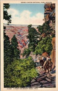 Grand Canyon, Arizona - Fred Harvey -A Party on Bright Angel Trail