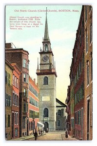 Postcard Old North Church (Christ Church) Boston Mass. Massachusetts