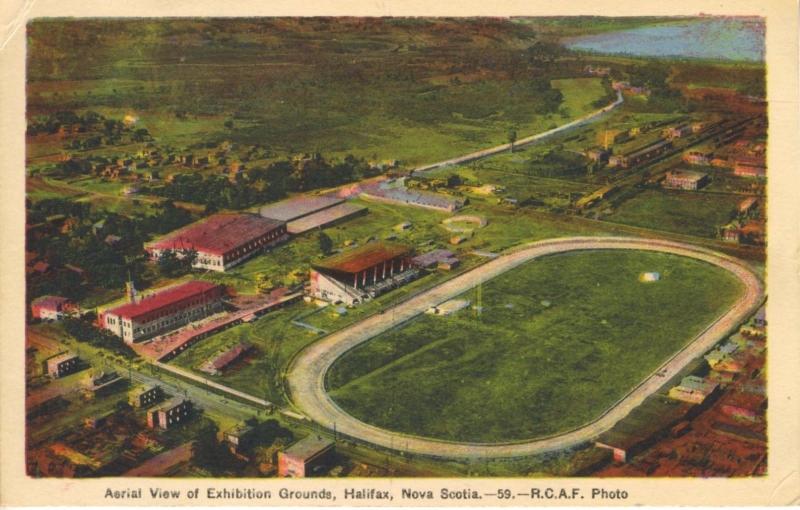 Aerial View OF Exhibition Grounds Halifax NS Nova Scotia RCAF photo Postcard D8