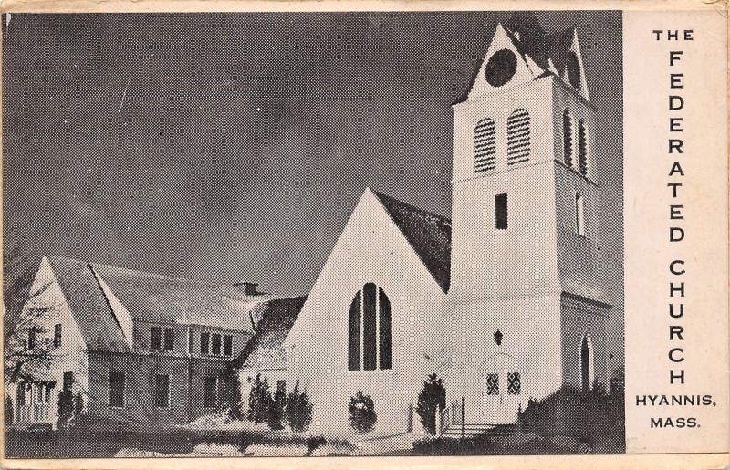 Hyannis Massachusetts~Federated Church~Pastor Fearing Schultz 1906 Postcard 