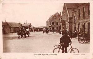 Ballater Scotland Station Square Real Photo Antique Postcard J61667