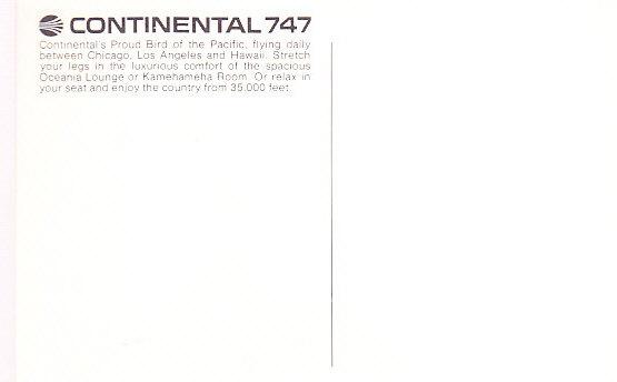 Continental 747 - Two Interior Views and One Exterior