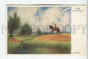 462014 Hermann HENDRICH Horse PARSIFAL Hunt Swan WAGNER OPERA Vintage postcard