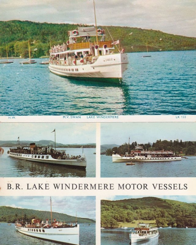 MV Swan Ship Lake Windermere 2x Old Postcard