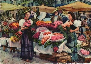 CPM La cote d'Azur Au marché aux fleurs FOLKLORE (754418)