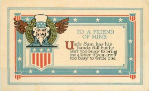 Artist impression Patriotic Uncle Sam 1920s Fancy Border 20-14294