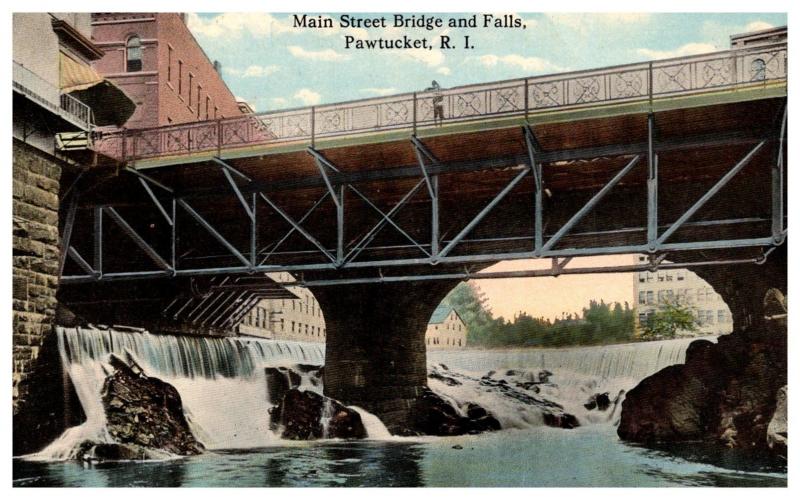 Rhode Island  Pawtucket ,  Main Street Bridge and Falls