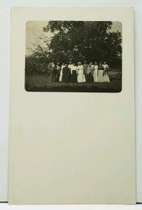 RPPC People Group Gathering Real Photo Postcard H12