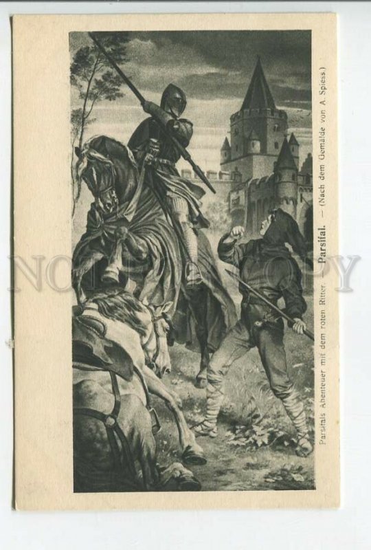 462312 August SPIESS Parsifal WAGNER Opera HORSE Knight Vintage postcard