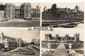 Berkshire Postcard - Views of Windsor Castle - Real Photograph - Ref TZ5938