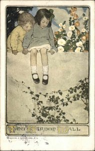 Children Garden Wall Jessie Willcox Smith c1910 Postcard