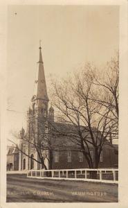 Real Photo Catholic Church in Hemmingford antique Postcard L2633