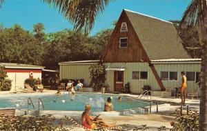 St Petersburg Florida KOA Campground Pool View Vintage Postcard K43777