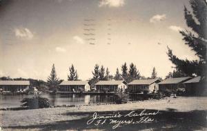 Ft Myers Florida birds eye view Jimmies Cabins and pond real photo pc Z16731 