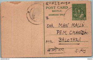 India Postal Stationery 9p to Balotra