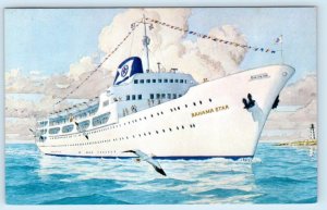 Eastern Steamship Lines S.S. BAHAMA STAR Cruise Ship~Artist View c1960s Postcard