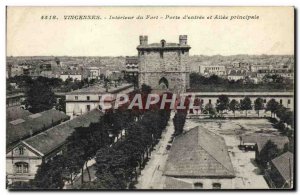 Postcard Old Vincennes Interior Fort Porte d & # 39entree and main driveway