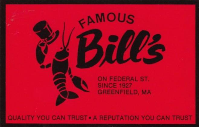 Massachusetts Greenfield Famous Bill's Restaurant