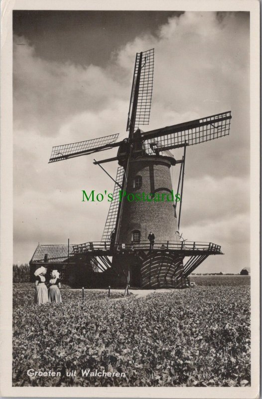 Netherlands Postcard - Dutch Windmill, Groeten Uit Walcheren, Zeeland RS31792