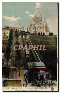 Postcard The Old Paris Funicular and the Basilica of Sacre Coeur in Montmartre