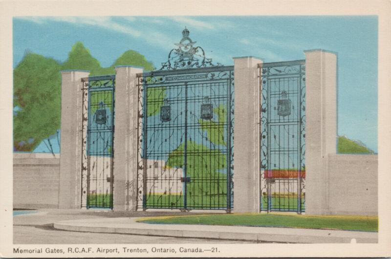 Memorial Gates RCAF Airport Trenton ON Ontario Vintage Postcard D85