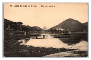 Lagoa Rodrigo De Freitas Lagoon Docks Rio De Janeiro Brazil UNP DB Postcard L17