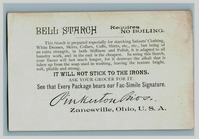 1880s-90s Pinkerton Bros. Bell Starch Children Pets Zanesville OH Lot Of 4 P194