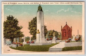 1920's HOLLYWOOD CEMETERY RICHMOND VA JAMES MONROE JOHN TYLER TOMBS POSTCARD