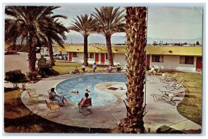 c1960's Beckley's Motel and Trailer Park Palm Springs CA Swimming Pool Postcard