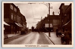 Postcard Street Scene, Far Gosford Str, Coventry RPPC