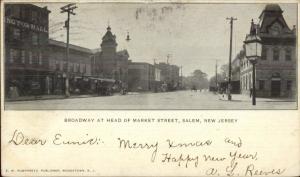 Salem NJ Broadway c1905 Postcard
