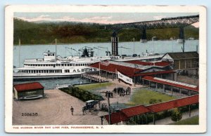 POUGHKEEPSIE, NY New York ~ HUDSON RIVER STEAMBOAT ALBANY c1910s Postcard