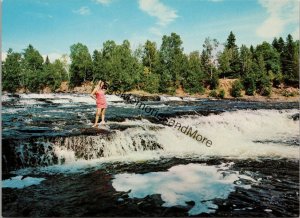Rushing Rivers and Waterfalls Thunder Bay Ontario Canada Postcard PC359