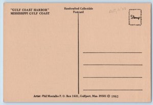 Gulfport Mississippi Postcard Gulf Coast Harbor Coast Ship Montalbo 1940 Vintage