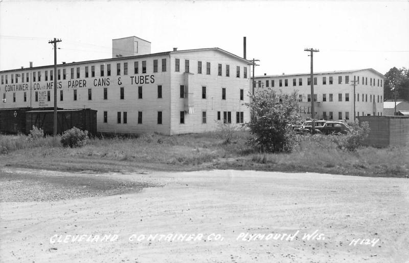 F15/ Plymouth Wisconsin RPPC Postcard c1950s Cleveland Container Factory