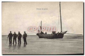 Old Postcard Fishing Boat Fishing Back