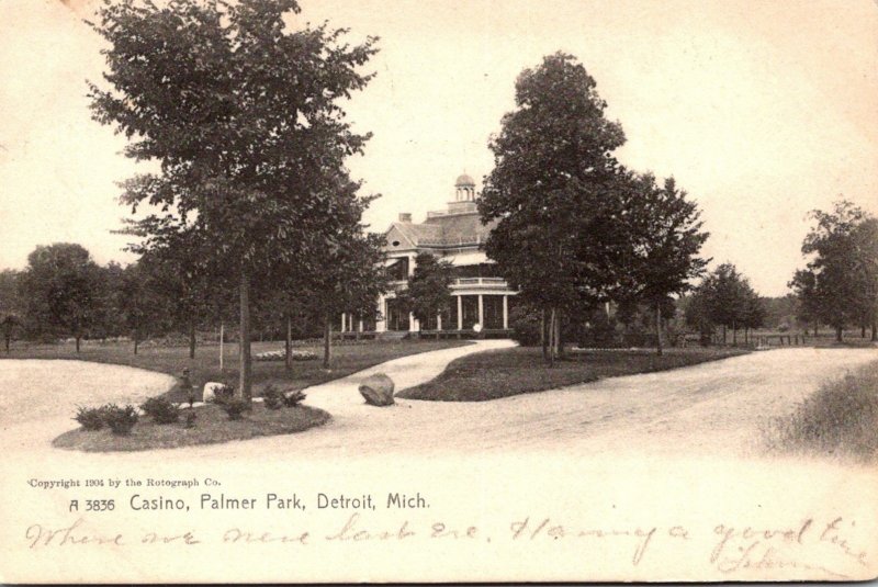 MIchigan Detroit Palmer Park Casino 1907 Rotograph