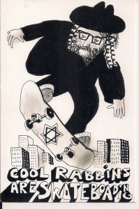 JUDAICA Cool Rabbis Skateboard, Modern Jewish Life, Israel, Chasidic Rebbe