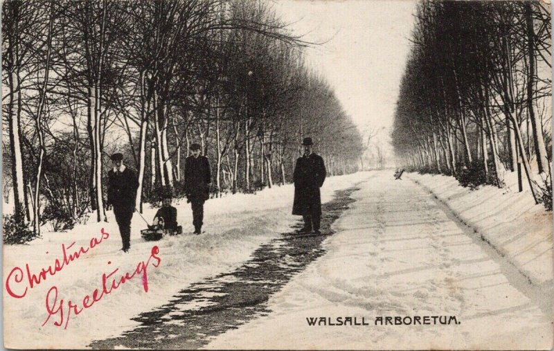 Walsall Arboretum Winter Snow People The Countess Photo Co. c1906 Postcard G19