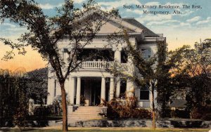 Montgomery Alabama view from strete of Supt. McKinney Residence antique pc DD676