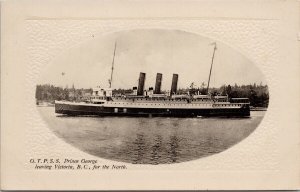 SS 'Prince George' Victoria BC British Columbia Oval PNC Glosso Postcard H53