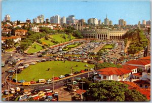 Pacaembu Municipal Stadium Sao Paulo Brazil Panorama Car Parks Building Postcard